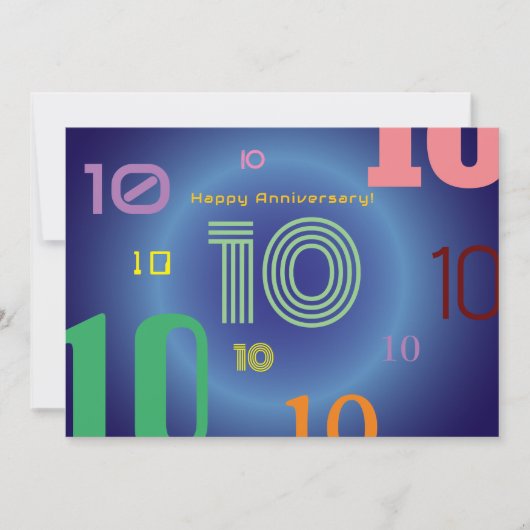 Carte de vœux plate pour 10 ans ensemble (Devant)