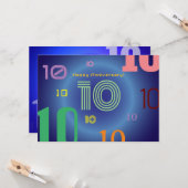 Carte de vœux plate pour 10 ans ensemble (Devant/Arrière en situation)