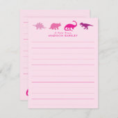 Carte de vœux plate pour enfants avec dinosaure ro (Devant / Derrière)