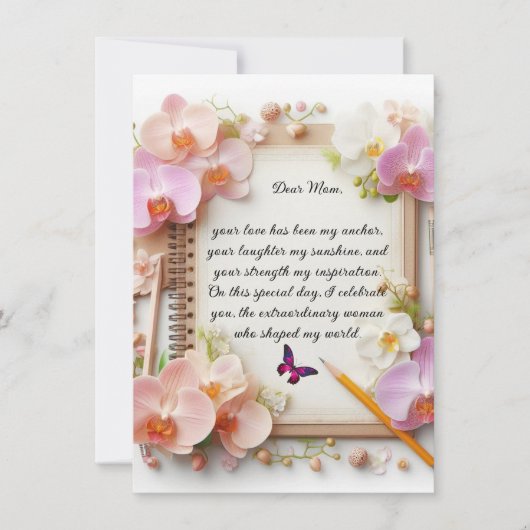 Carte de vœux plate pour la fête des mères (Devant)