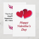 Carte de vœux plate pour la Saint-Valentin (Devant / Derrière)