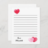 carte de vœux plate pour la Saint-Valentin (Devant / Derrière)