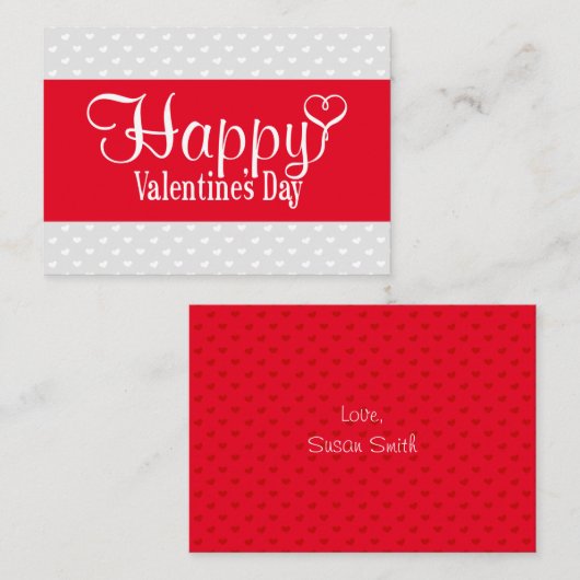 Carte de vœux plate pour la Saint-Valentin (Rouge (Devant / Derrière)