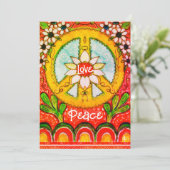 Carte de voeux plate pour l'amour et la paix (Debout devant)