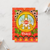 Carte de voeux plate pour l'amour et la paix (Devant/Arrière en situation)