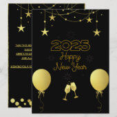 Carte de vœux plate pour le Nouvel An 2025 (Devant / Derrière)