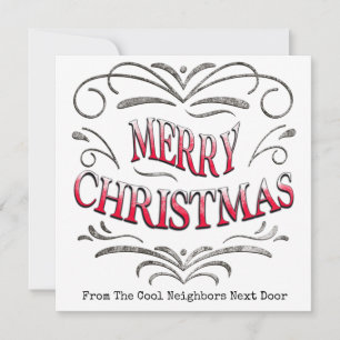 Carte de vœux plate pour un joyeux Noël aux voisin