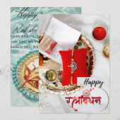 Carte de vœux plate Rakhi (Devant / Derrière)