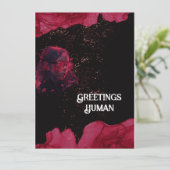 Carte de vœux plate rouge et noir à l'aquarelle (Debout devant)