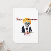 Carte de vœux plate Trumpoween (Devant/Arrière en situation)