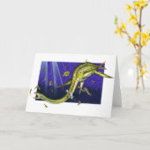 Carte de voeux Plesiosaur (Fleur jaune)
