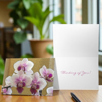 Carte de vœux pliable modèle Orchidée Blanche Viol