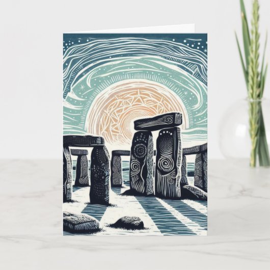 Carte de vœux pliante de célébration de Yule (Devant)