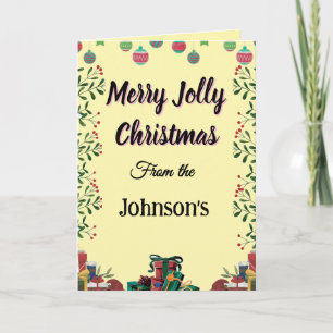 Carte de vœux pliante de Noël joyeux et enjoué