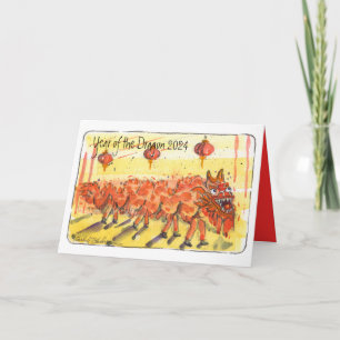 Carte de vœux pliante pour le Nouvel An chinois