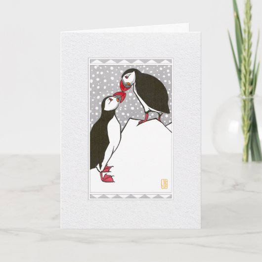 Carte de voeux Plié Saison Puffins (Devant)