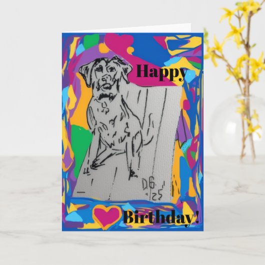 Carte de vœux pliée (Fleur jaune)