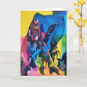 Carte de vœux pliée (Fleur jaune)