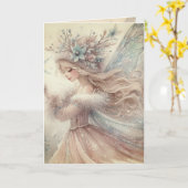 Carte de vœux pliée (Fleur jaune)