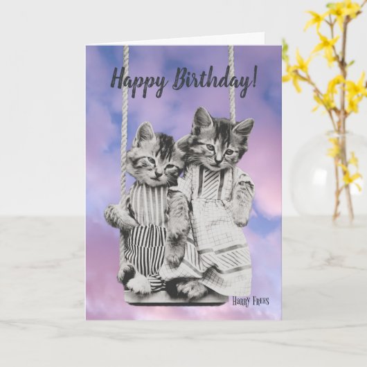 Carte de voeux pliée (Fleur jaune)