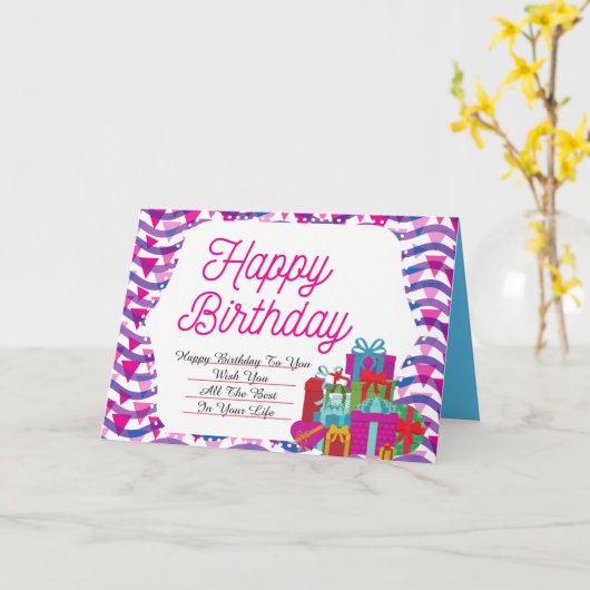 Carte de vœux pliée (Fleur jaune)