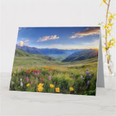 Carte de voeux pliée (Fleur jaune)