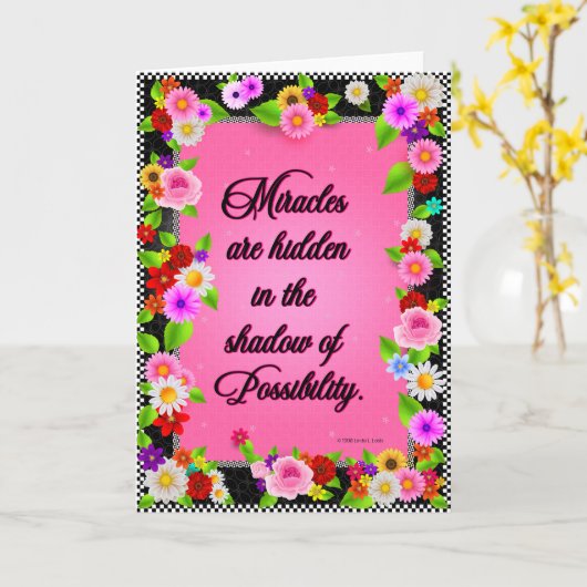 Carte de voeux pliée (Fleur jaune)