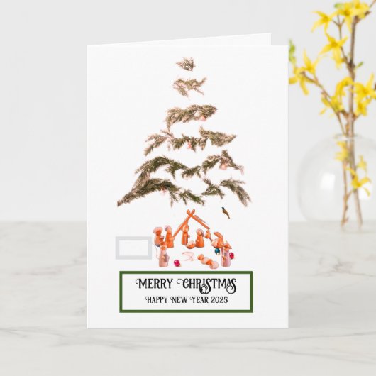 Carte de voeux pliée (Fleur jaune)