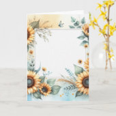 Carte de vœux pliée (Fleur jaune)