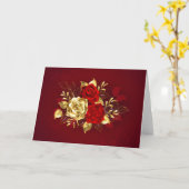 Carte de vœux pliée (Fleur jaune)
