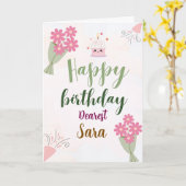 Carte de vœux pliée (Fleur jaune)