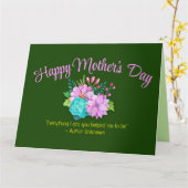 Carte de voeux pliée (Fleur jaune)