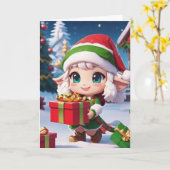 Carte de voeux pliée (Fleur jaune)