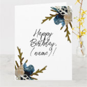 Carte de vœux pliée (Fleur jaune)