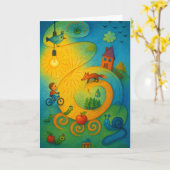 Carte de vœux pliée (Fleur jaune)