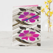 Carte de vœux pliée (Fleur jaune)