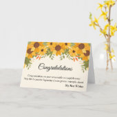 Carte de vœux pliée (Fleur jaune)