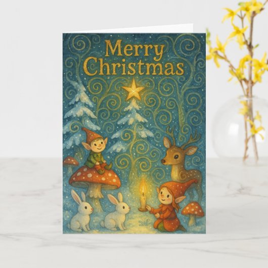 Carte de vœux pliée (Fleur jaune)