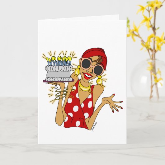 Carte de voeux pliée (Fleur jaune)