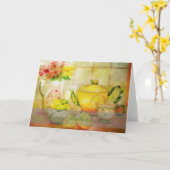 Carte de voeux pliée (Fleur jaune)