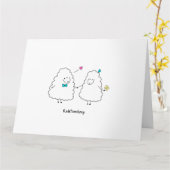 Carte de vœux pliée (Fleur jaune)