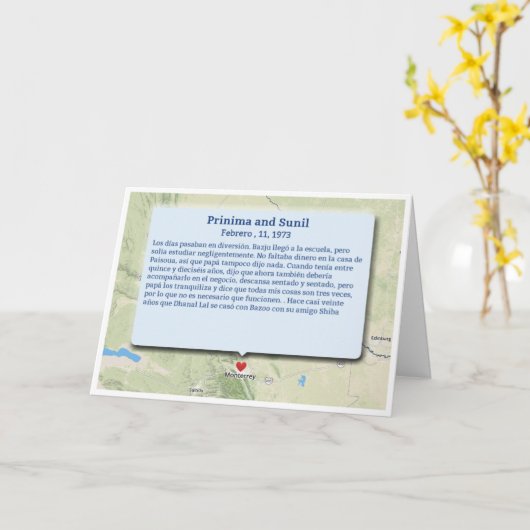 Carte de voeux pliée (Fleur jaune)