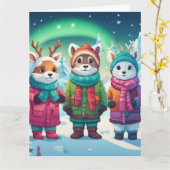 Carte de voeux pliée (Fleur jaune)