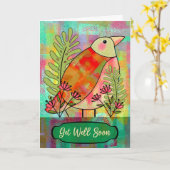 Carte de voeux pliée (Fleur jaune)