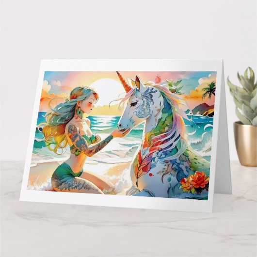 Carte de voeux pliée (Petite plante)