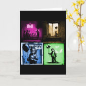 Carte de voeux pliée (Fleur jaune)