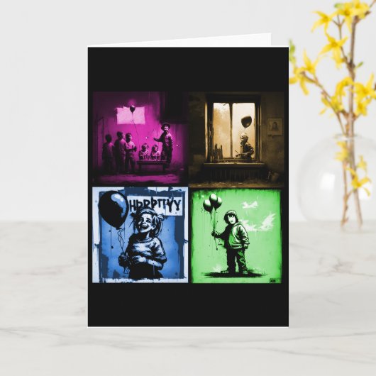 Carte de voeux pliée (Fleur jaune)