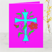 Carte de voeux pliée (Fleur jaune)