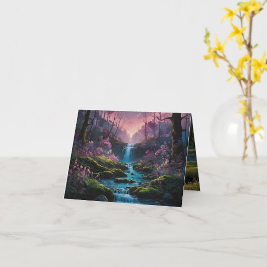 Carte de voeux pliée (Fleur jaune)