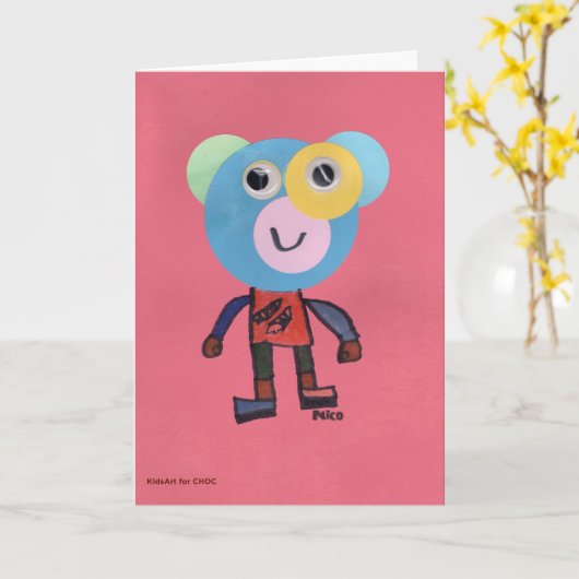 Carte de vœux pliée (Fleur jaune)